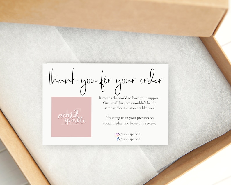 Thank You For Your Order Cards Small Business Thank You | Etsy