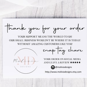 A6 Thank You For Your Order Cards - Logo Thank You Slips For Small Businesses - Personalised Compliment Slips - Business Postcards