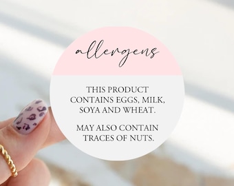 Personalised Allergen Stickers: Custom Printed Allergy Warning Labels