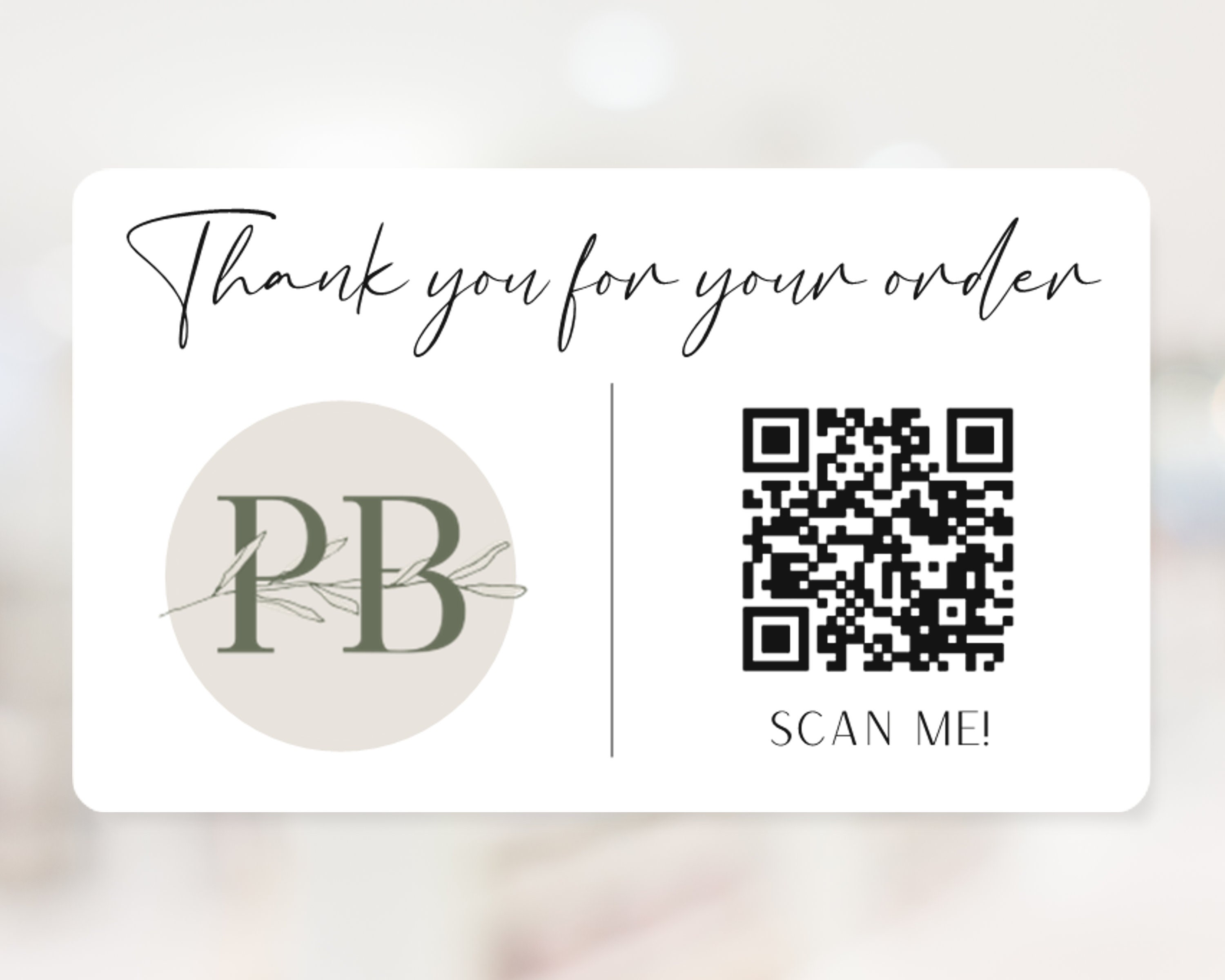 Printed Logo & QR Code Stickers – Thank You for Your Order Labels for ...