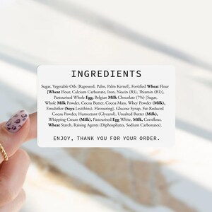Printed Ingredients Stickers - Custom Ingredients List - Personalised ...