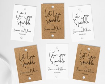 Personalized Wedding Sparkler Tags - Let Love Sparkle