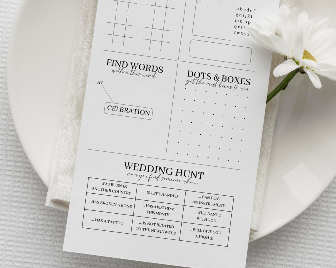 Kid's Wedding Activity Game Cards Personalised Childrens Etsy