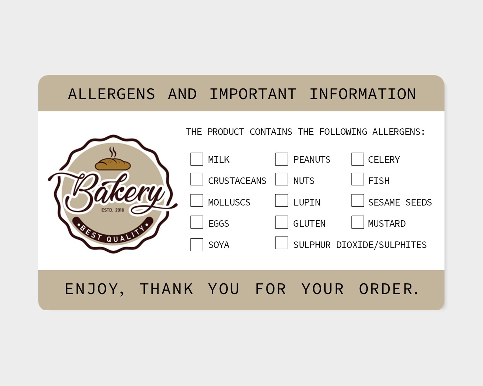 Personalised Allergen Stickers for Cakes Large Allergy | Etsy