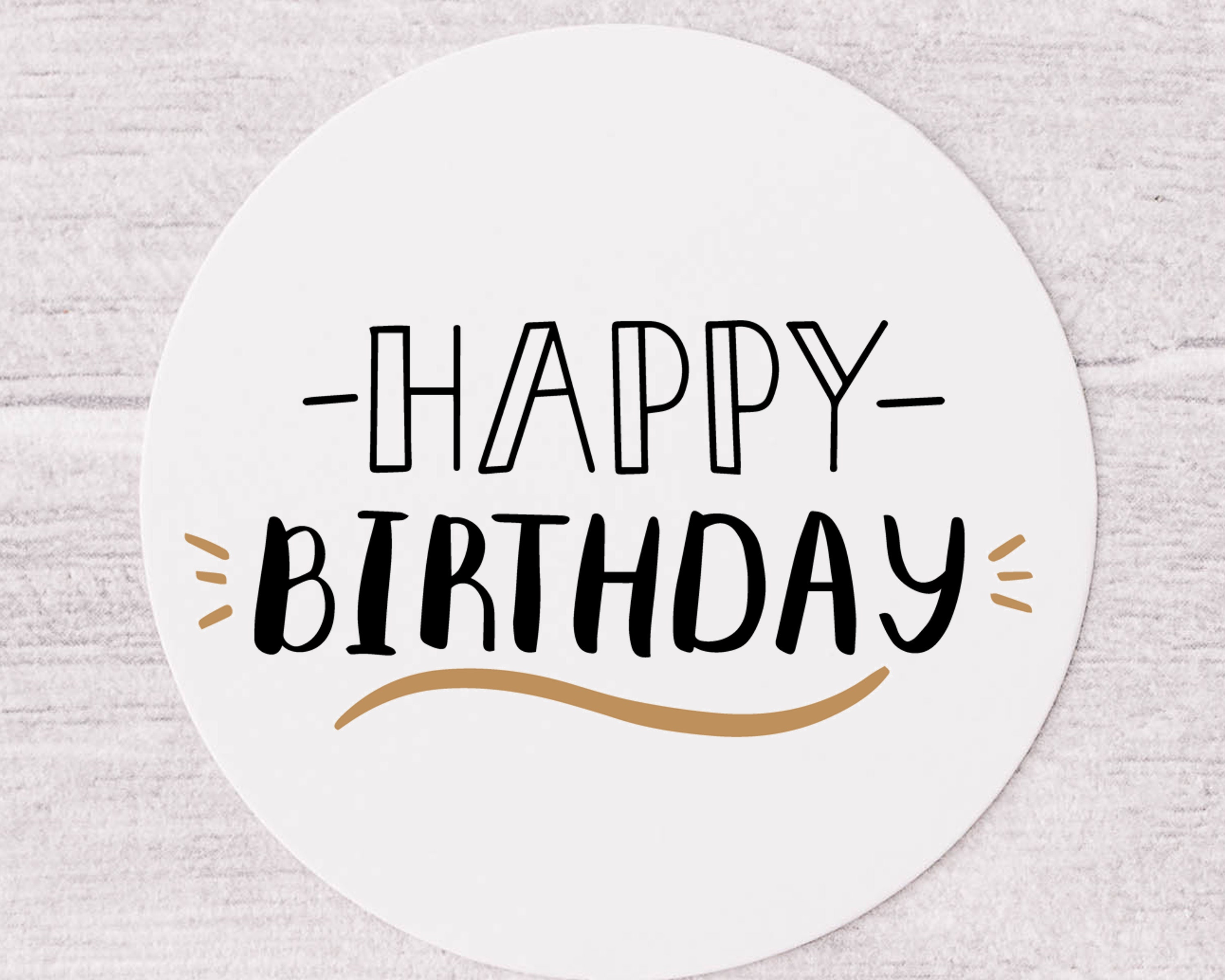 Happy Birthday Labels Happy Birthday Stickers Black and - Etsy Australia
