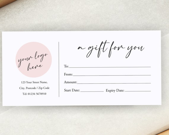 Printed Business Gift Vouchers Small Business Gift Certificates