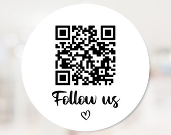 QR Code Sticker for Businesses - Scan Me Social Media Labels - 37mm