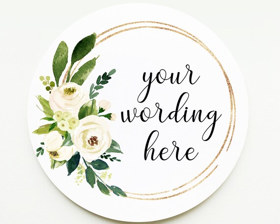 Strokes of Floral Wedding Gift Tags & Stickers