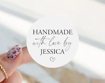 Personalized Handmade with Love Stickers - Small Business Labels