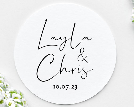 Modern Minimalist Wedding Stickers Wedding Stickers for Wedding Favours,  Invitations, Sweet Bags, Birthday, Baby Shower 