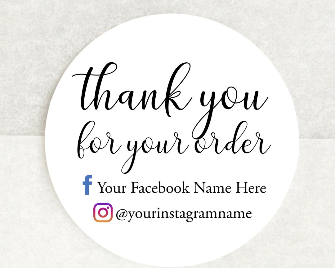 Thank You for Your Order Stickers - Personalised Social Media Stickers ...