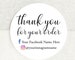 Thank You For Your Order Stickers - Personalised Social Media Stickers - Facebook, Instagram Stickers - Stickers with Business Information 