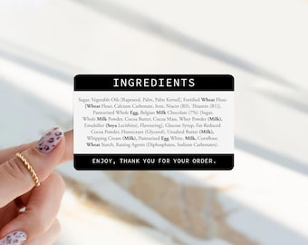 Printed Ingredients Stickers - Custom Ingredients List - Personalised Ingredient Labels UK