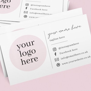 Business Cards, personalised with your business logo and social media information on. Printed and designed for you, by us.