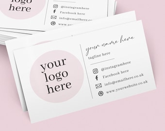 Business Cards, personalised with your business logo and social media information on. Printed and designed for you, by us.