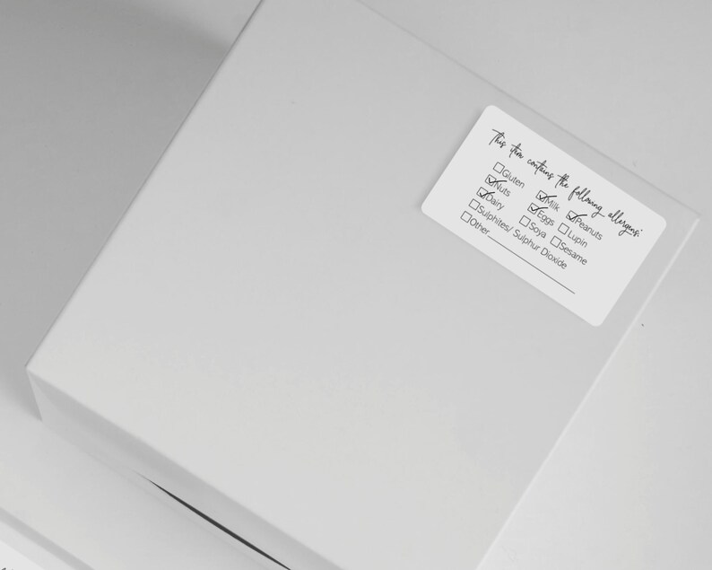 allergy information stickers cake box allergen information etsy