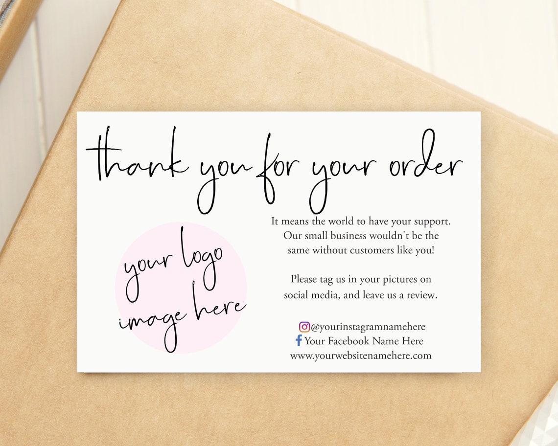 Thank You for Your Order Cards Small Business Thank You Etsy UK