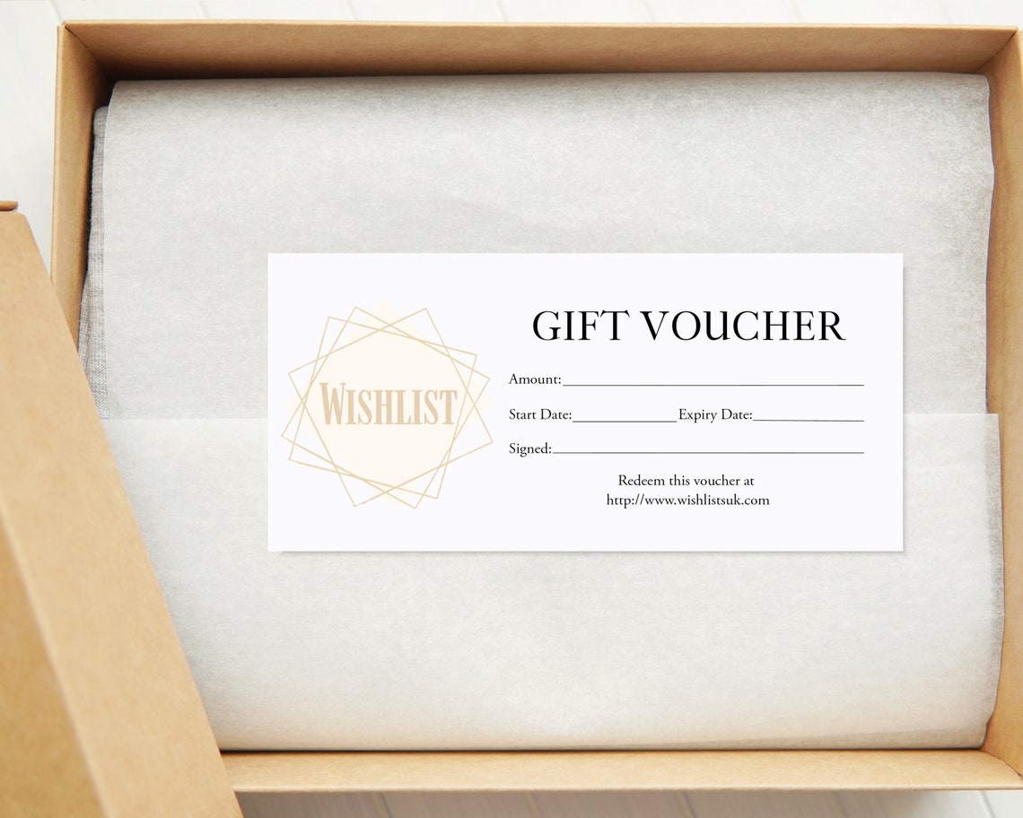 Printed Gift Vouchers for Small Businesses Logo Gift Etsy UK