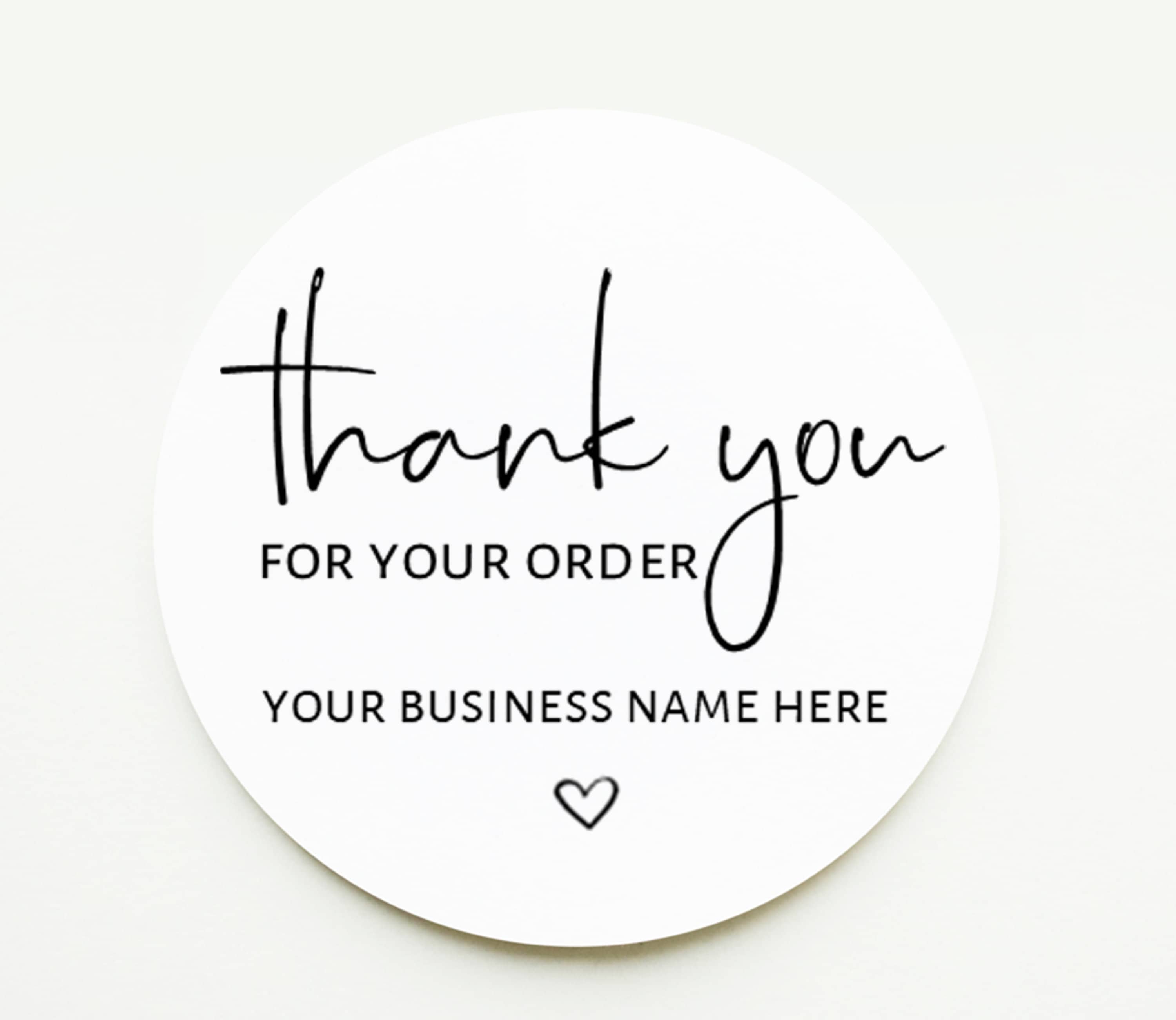 Thank You For Your Order Small Business 100% Recycled Eco Stickers WHITE 