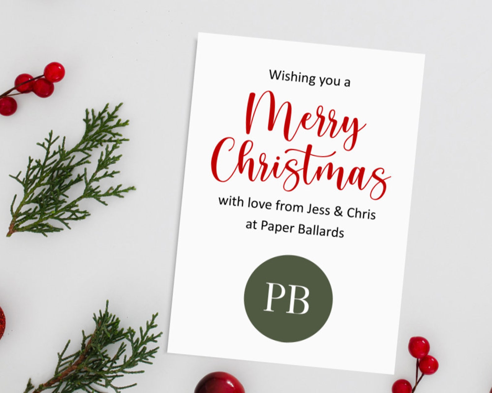 Business Logo Business Name Merry Christmas Greeting Card for | Etsy