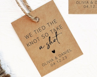 Wedding Take a Shot Tags for Favours - Rustic Labels