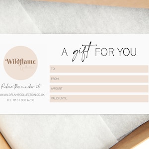 Logo Gift Vouchers - Printed and Personalised Gift Certificates for Small Businesses - with envelopes