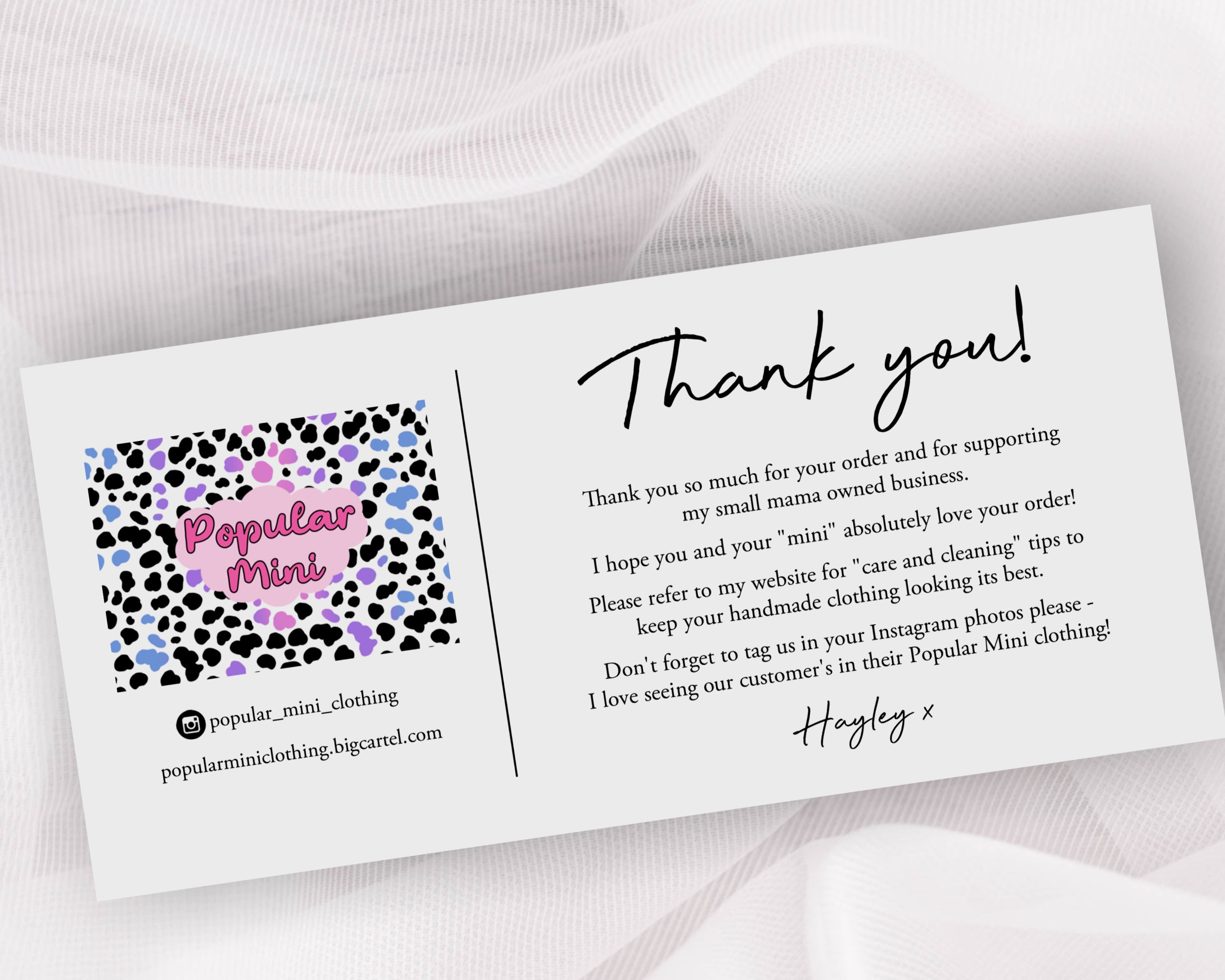 business thank you card design