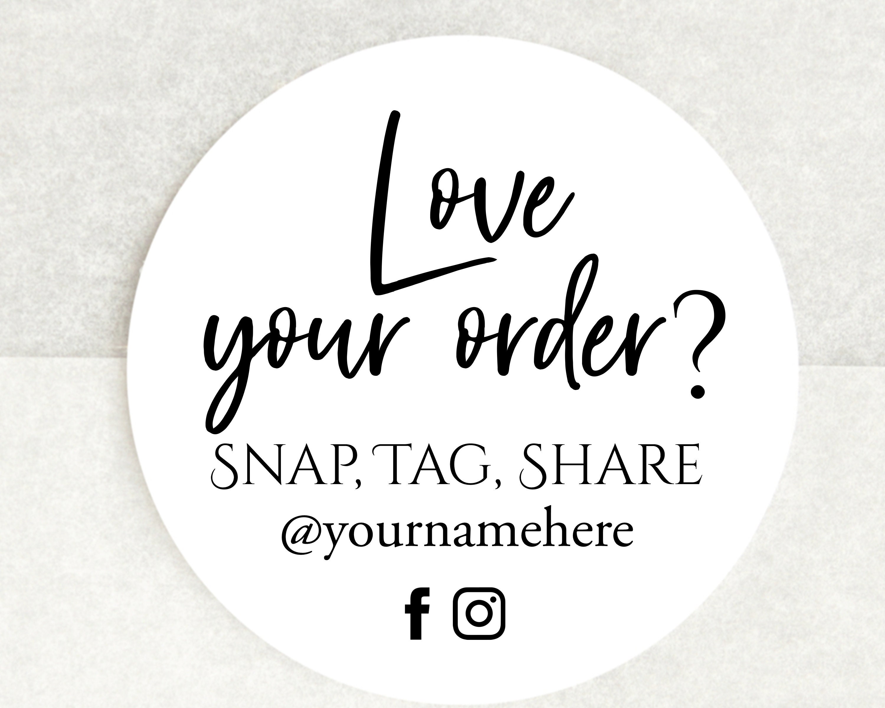 Stickers IG Love your order stickers FB Etsy 12 stickers Share and