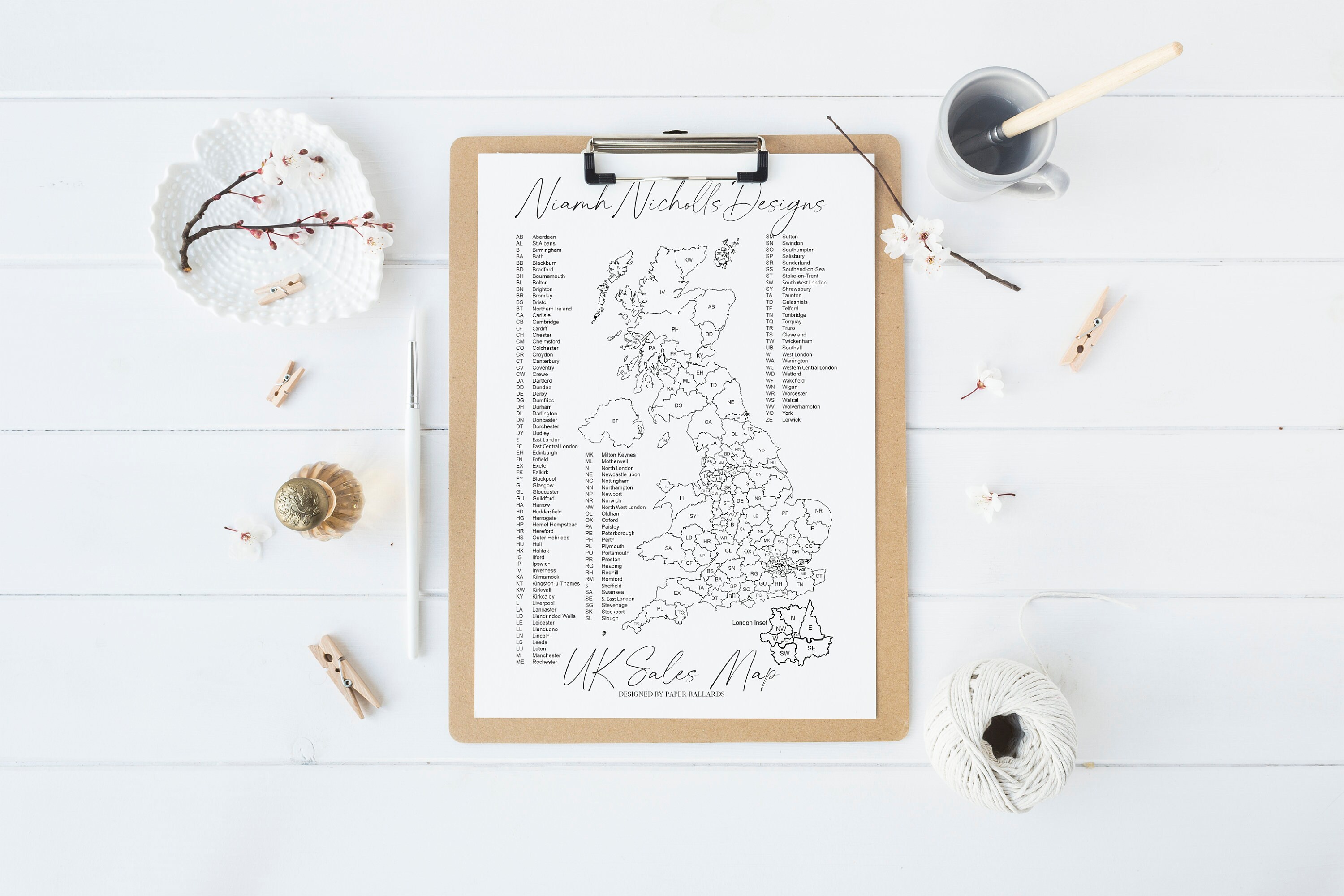 Postcode Map Personalised Printed Postcode Map UK Sales Tracker Personalised - Etsy