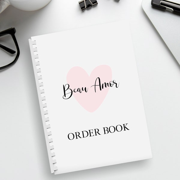 Your Logo Order Book, Business Order Book, Personalised A5 Order Book,  Logo Order Booklet, Plastic Comb Business Order Book