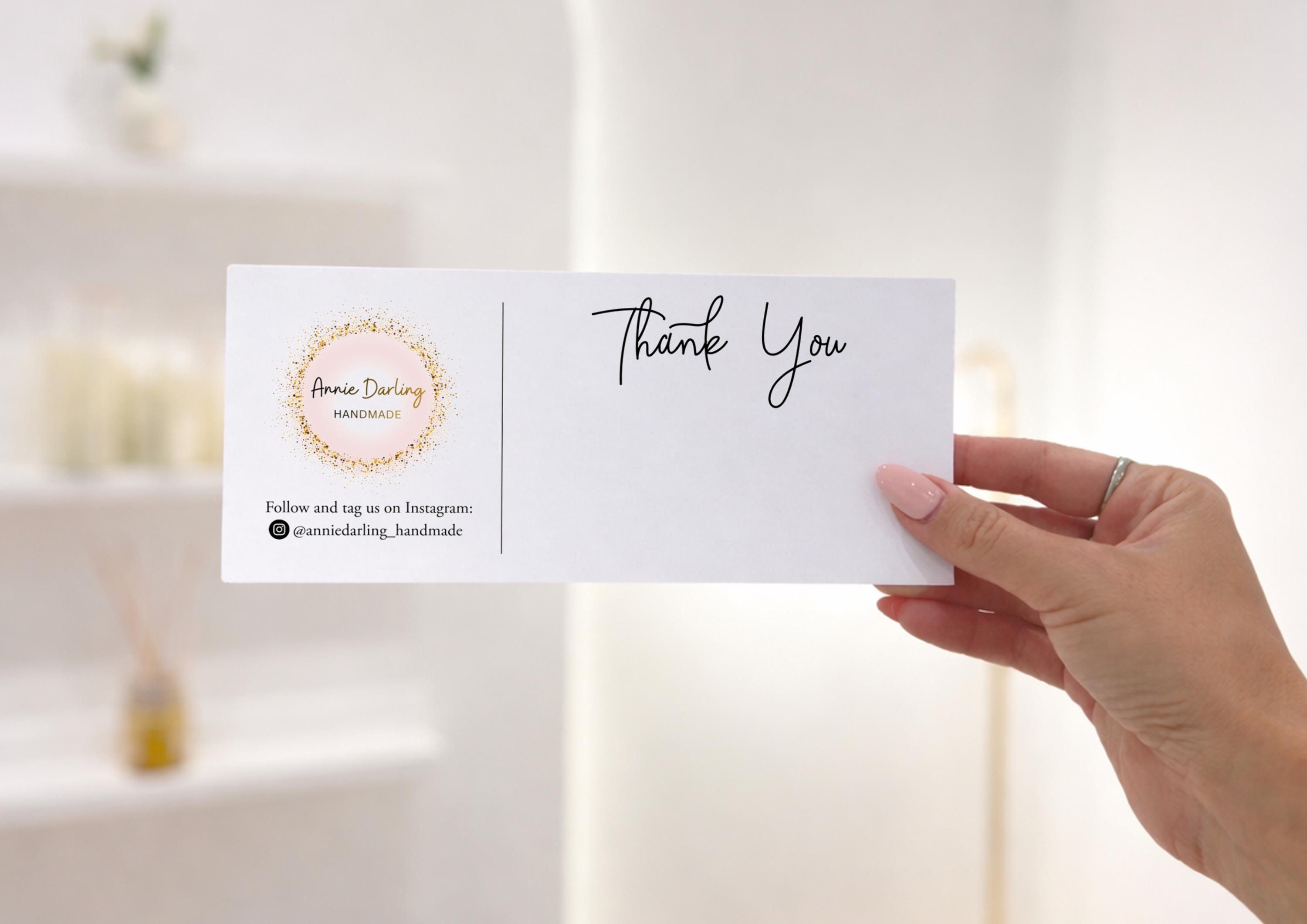 Personalized Business Logo Thank You Slips, Custom Packaging 