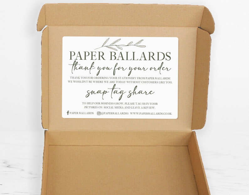 Custom Business Stickers for Boxes – Personalized Inside Box Labels - Etsy