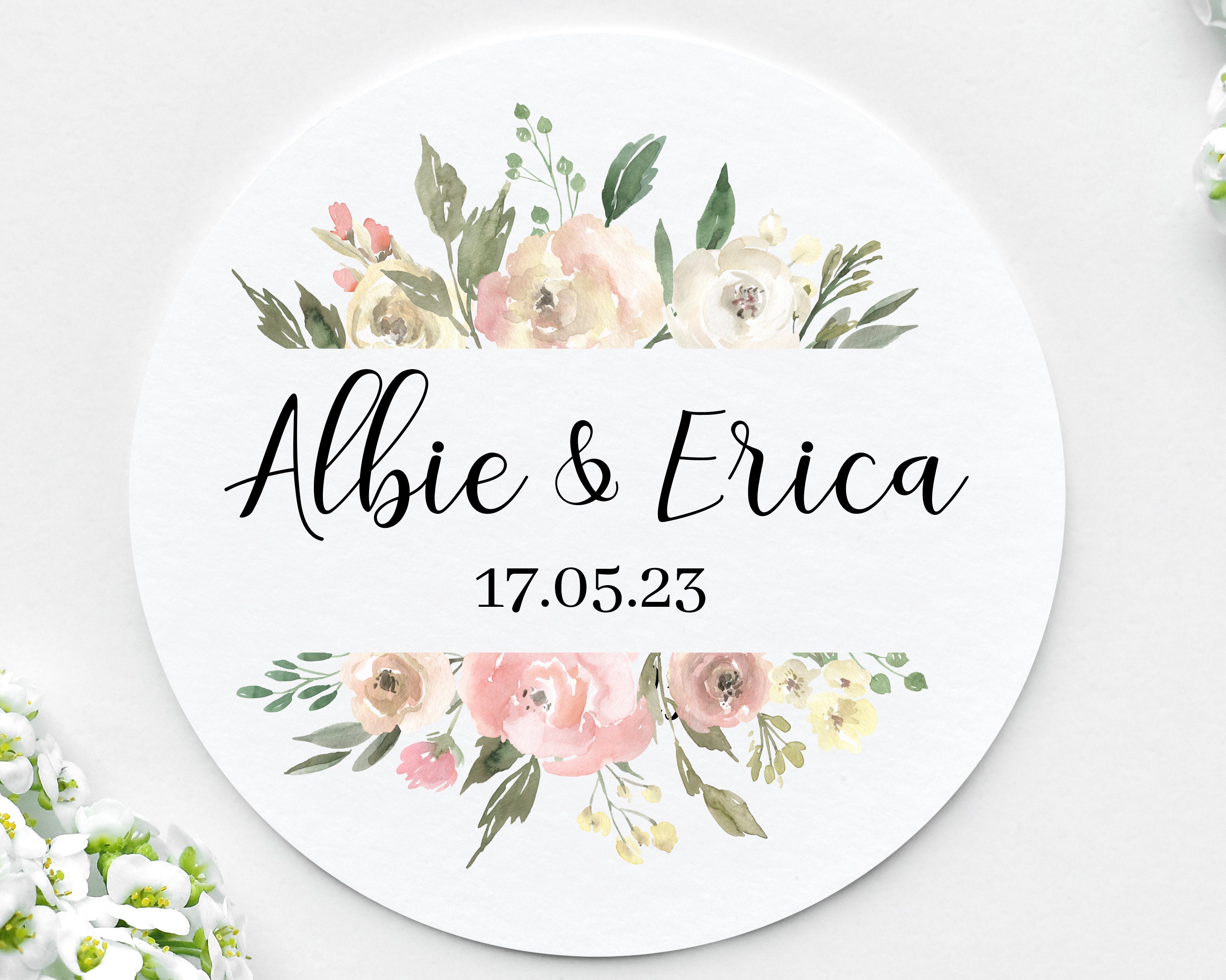 Strokes of Floral Wedding Gift Tags & Stickers