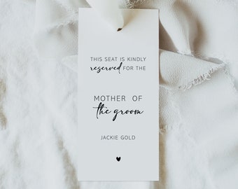 Printed Reserved Seat or Row Tags for Wedding Ceremony