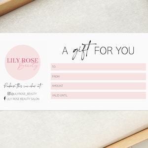 A Gift for you, Gift vouchers - Printed and Personalised with your business logo on - Small Business Gift Certificates