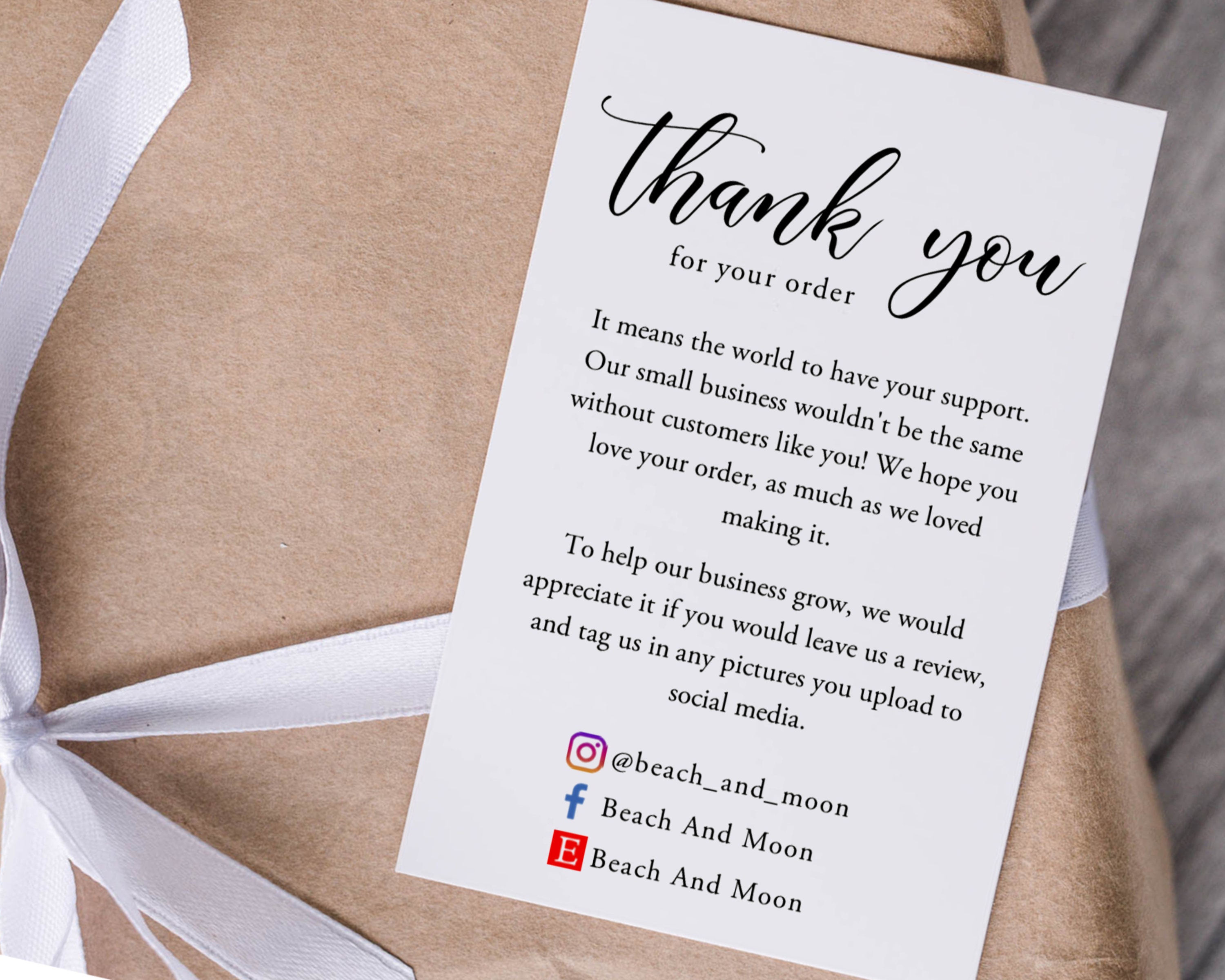 Thank You For Your Order Cards, Business Cards