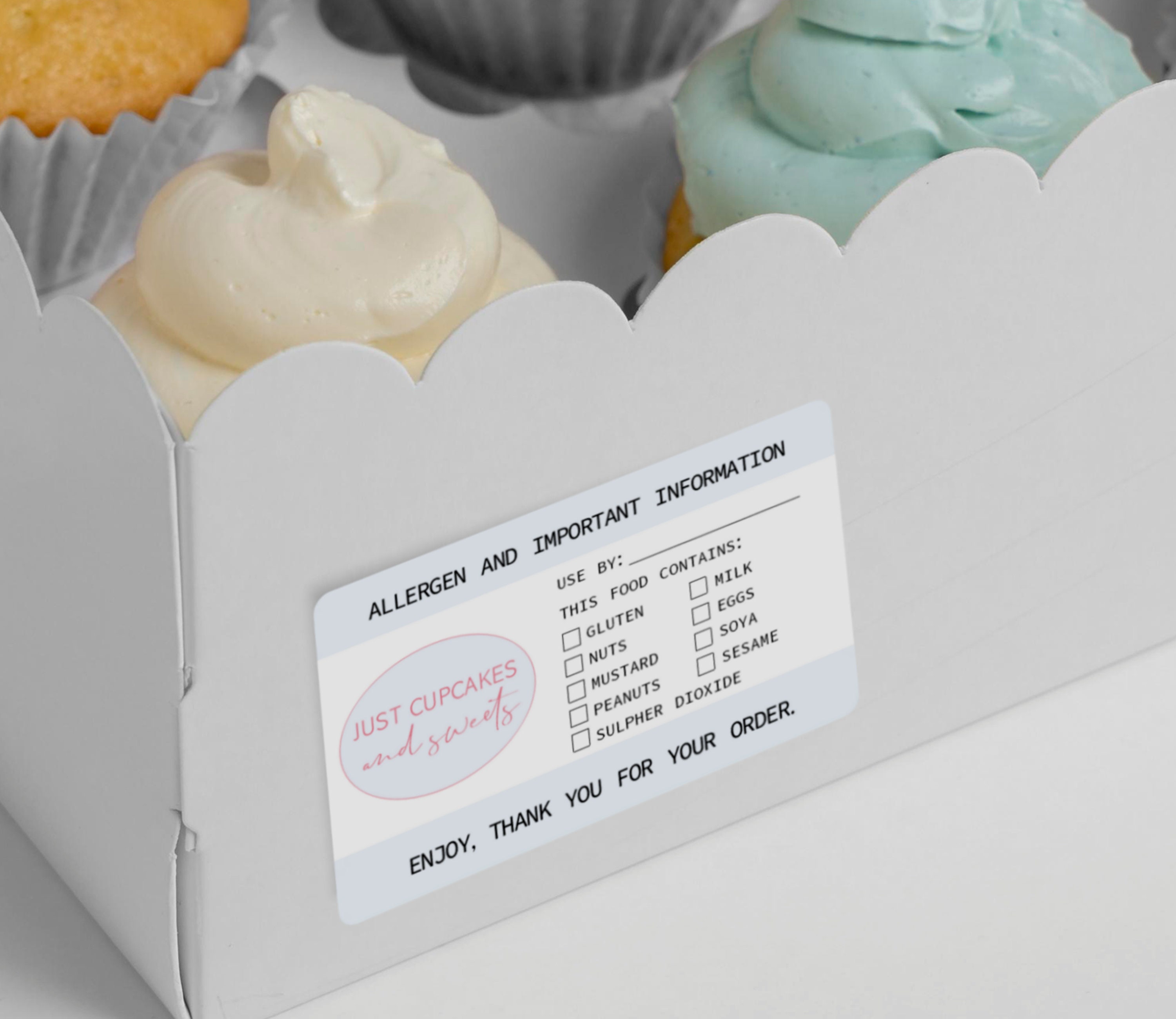 allergen use by stickers cake box allergy information food etsy