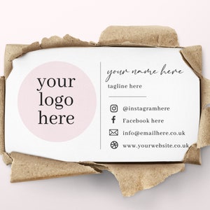 Business Cards, printed and personalised with your business logo and social media information on. image 4