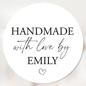 Personalisierte Handmade with Love Aufkleber - Handmade Business Aufkleber - Handmade Labels für kleine Unternehmen - Small Business Aufkleber