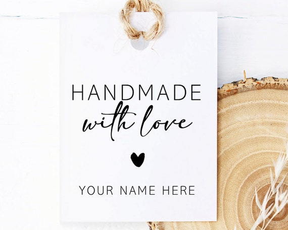Handmade With Love Personalisierte Geschäftsanhänger Anhänger für kleine  handgemachte Unternehmen Produktetiketten Produktetiketten Etiketten für  Produkte - .de