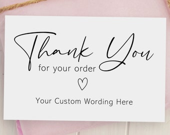 Custom Thank You for Your Order Business Card - Fully Personalised  Business Cards - Your Wording Here Business Cards - Leave a Review