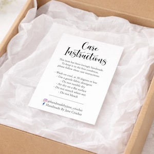 Personalized Instruction Cards – Custom Care Cards for Small Businesses