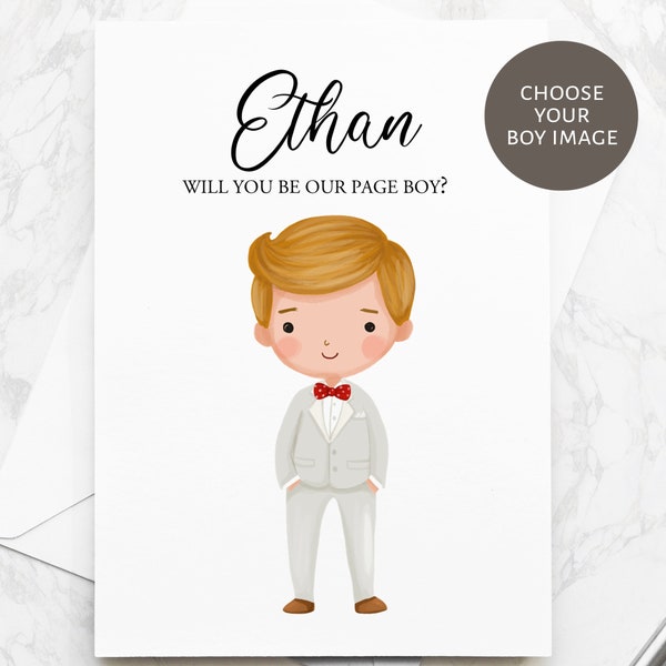 Gepersonaliseerd Zal U Onze Page Boy Card - Will you be my ring bearer card - Will you be our Usher Card - Will You be Our Best Man Card