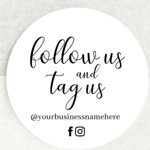 Personalisierte Folgen Sie uns, markieren Sie uns Aufkleber - Benutzerdefinierte Verpackungsetiketten für kleine Unternehmen - Snap, Tag, Teilen Aufkleber - Instagram, Facebook Aufkleber