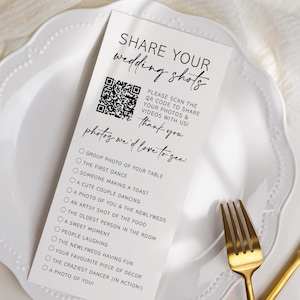 Gedrucktes QR I Spionage Hochzeitsfotografie Spiel - Teilen Sie Ihre Bilder Schnitzeljagd Spiel - QR Code Hochzeitsfotografie Karten