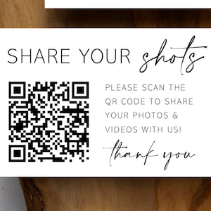 Gedruckte Hochzeits-QR-Code-Karten - Personalisierte QR-Code-Hochzeitskarte - Teilen Sie Ihre Aufnahmen - Nehmen Sie unsere Liebe auf - Digitales Hochzeitsfotoalbum