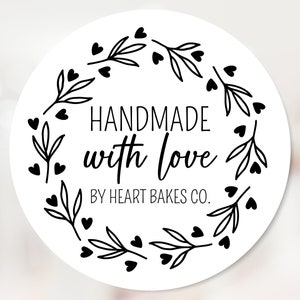 Handmade with Love Aufkleber - Personalisierte Danke für Ihre Bestellung Etiketten für kleine Unternehmen