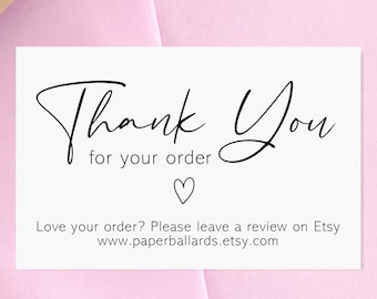 Discount Code Cards - Thank You for Your Order Cards - Business