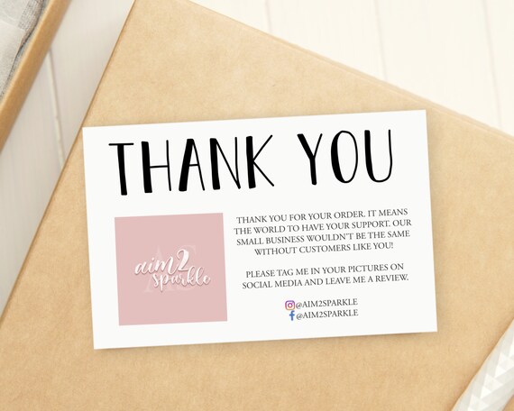 Logo Thank You For Your Order Cards Custom Printed Thank You 