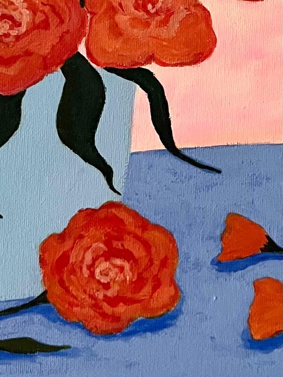 オレンジエレクトリック - 花の絵画 - Etsy 日本